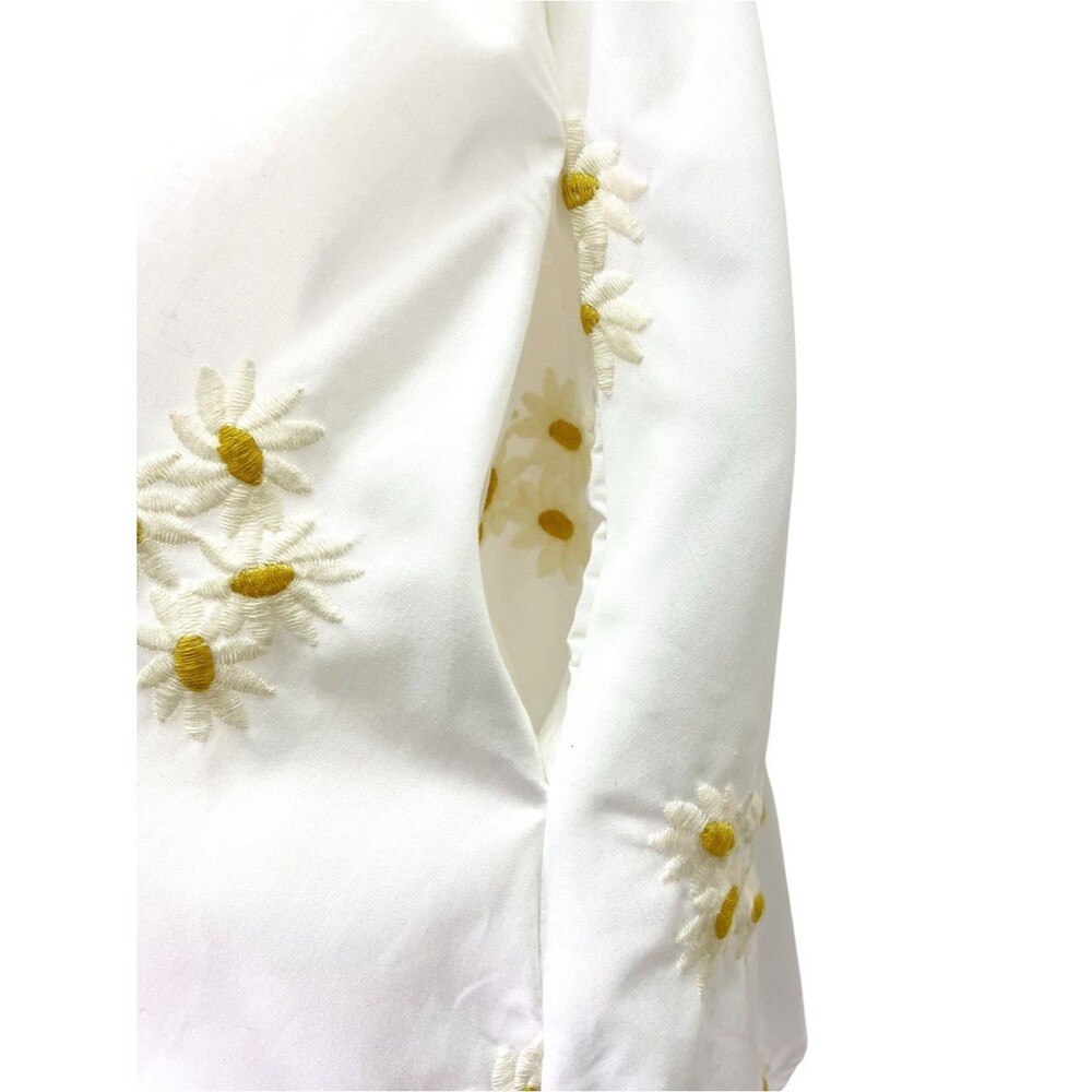Altar’d State Daisy Embroidered Babydoll Mini Dress White Puff Sleeve Sz Medium - Picture 6 of 11
